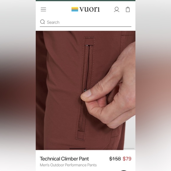 Vuori Technical Climber Pant - Cedar - size M - Picture 12 of 15